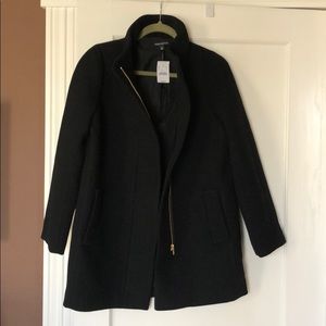 Jcrew Black Wool city coat size 4 NWT